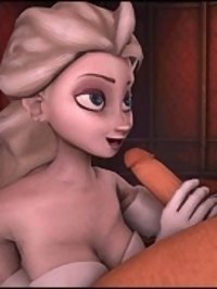Busty blonde chick licks 3d old cock